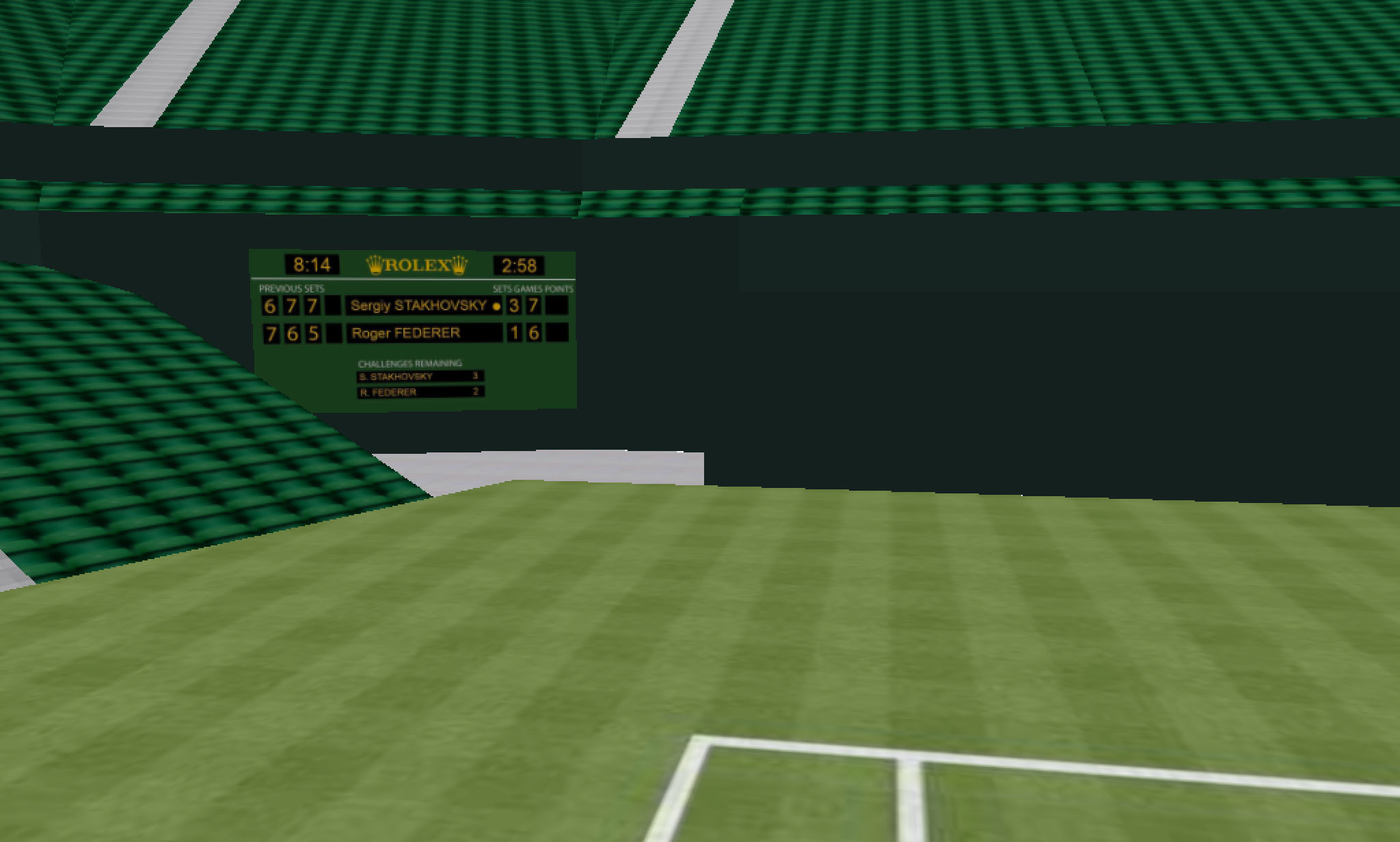 3D Tennis Visualization Scoreboard