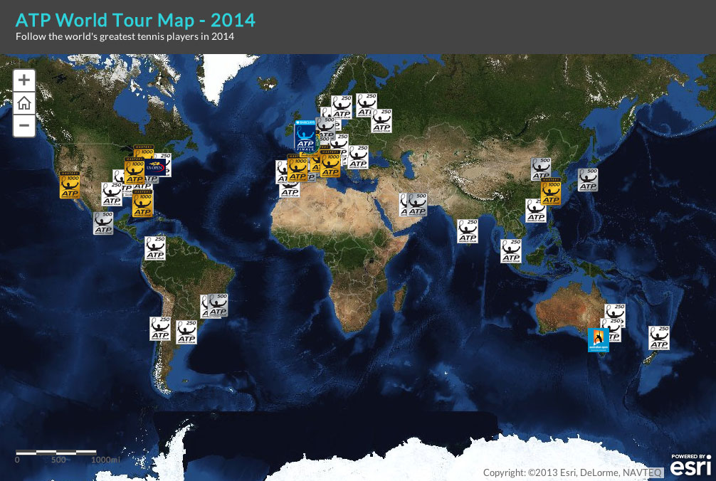 ATP World Tour Map 2014